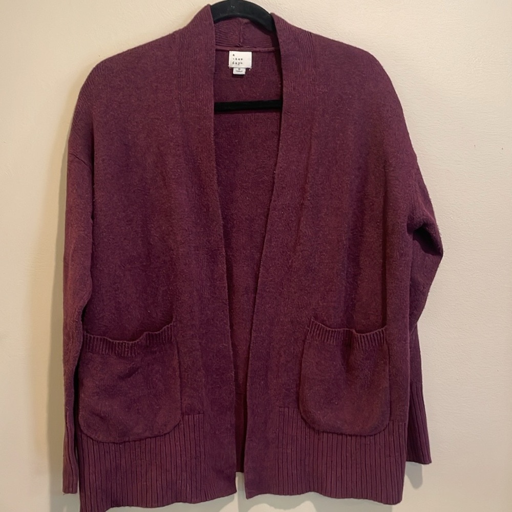 🩵Burgandy cardigan with pockets - a New Day Preppy Girl Fall classic Softcore